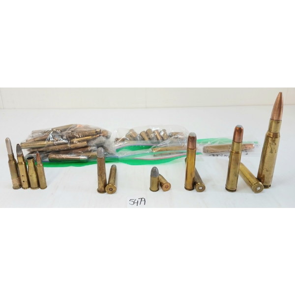 AMMO / BRASS: 68X MIXED - .40-60ELEY, .455COLT WRA, .458WIN MAG, .460WTHBY MAG, ETC 