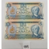 LOT OF 2 - 1979 CDN $5 BANKNOTES