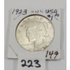 Image 2 : 1923 U.S. PEACE SILVER DOLLAR COIN