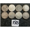 Image 1 : LOT OF 8 - 1937-1968 CDN 25 CENT COINS