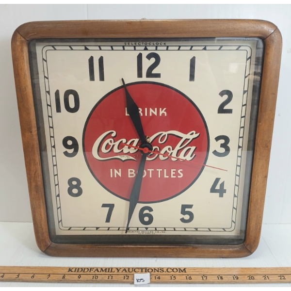 DRINK COCA-COLA GLASS WALL CLOCK