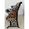Image 3 : GARDEN BENCH W/ ORNATE SCROLLWORK WROUGHT IRON ENDS 