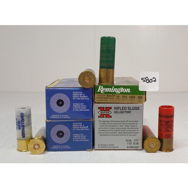AMMO: 34X MIXED 12GA - 2 3/4IN - SLUG - INCL REMINGTON ACCUTIP