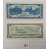 Image 2 : LOT OF 2 - 1954 CDN $1 & $5 BANKNOTES