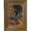 Image 1 : "GERANIUM & BASKET" BY ALLAN HARRISON (1911 - 1988) - FRAMED OIL ON CANVAS