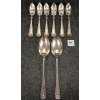 Image 1 : LOT OF 8 - STERLING SILVER SOUP AND POMEGRANATE(?) SPOONS