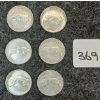 Image 1 : LOT OF 6 - 1967 CDN 25 CENT COINS 