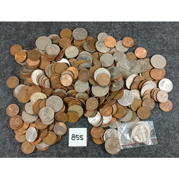 JOB LOT - CDN & U.S. COINS - INCL 25 CENTS 