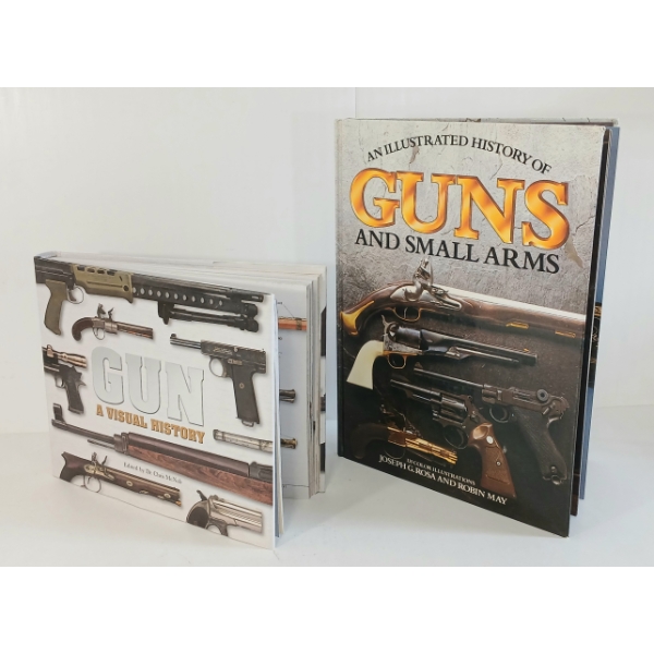 LOT OF 2 - "GUN: A VISUAL HISTORY" & "AN ILLUSTRATED HISTROY OF GUNS & SMALL ARMS" - HARDCOVER BOOKS