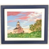 Image 1 : LIGHTHOUSE AT SUNSET BY UNKNOWN ARTIST - FRAMED ACRYLIC ON CANVAS
