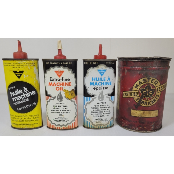 LOT OF 4 - CANADIAN TIRE MOTOR OIL & OILERS