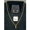 Image 1 : SIMULATED SAPPHIRE W/ DIAMONDS NECKLACE & EARRINGS SET