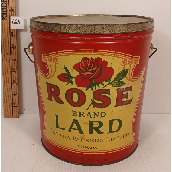 ROSE BRAND LARD PAIL - CANADA PACKERS LIMITED - 10LBS
