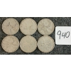 Image 1 : LOT OF 6 - 1947-1965 CDN 25 CENT COINS