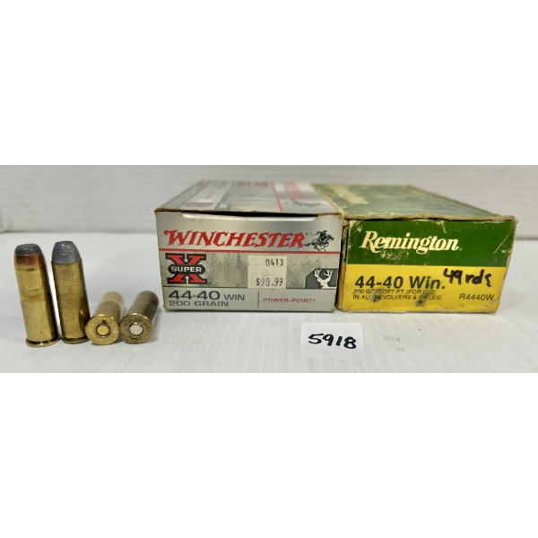 AMMO / BRASS: 67X MIXED 44-40 WIN - 200 GR. - 27X BRASS