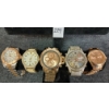 Image 1 : LOT OF 5 - ROSE GOLD & SILVER TONED WATCHES - INCL GRAZIANO, ANGEL, ICE STAR, ETC