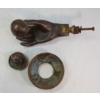 Image 4 : LOT OF 2 - BRASS WOMAN'S HAND W/ APPLE DOOR KNOCKER & HANDLE