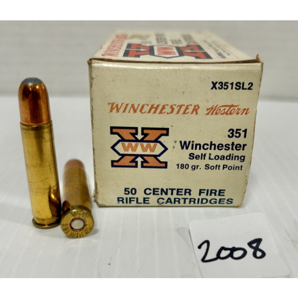 AMMO: APPROX 45X WINCHESTER .351 WSL - 180 GR SP
