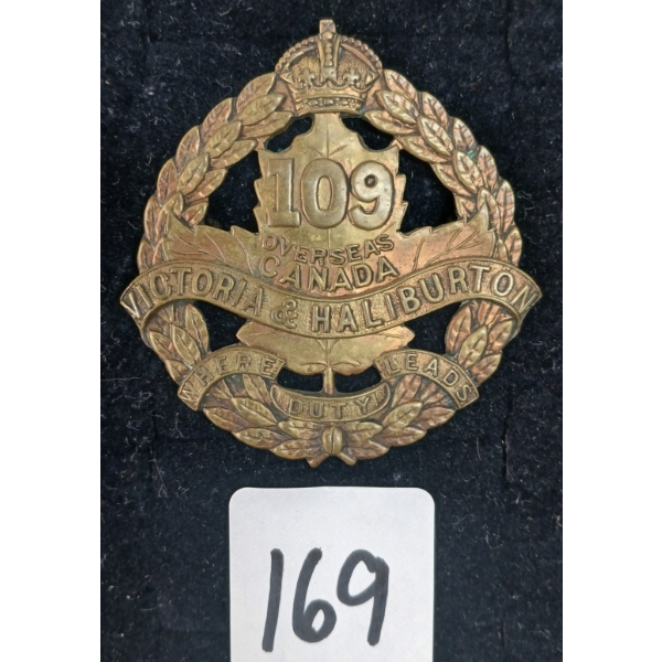 WWI 109TH BATTALION CAP BADGE