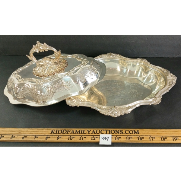 SILVERPLATED SERVING TRAY W/ LID