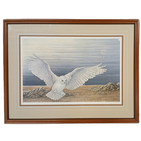 SNOWY OWL BY CHRISTINE MARSHALL (PRS CDN ARTIST) - FRAMED PRINT