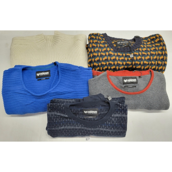 LOT OF 5 - MEN'S MINIMUM KNIT SWEATERS