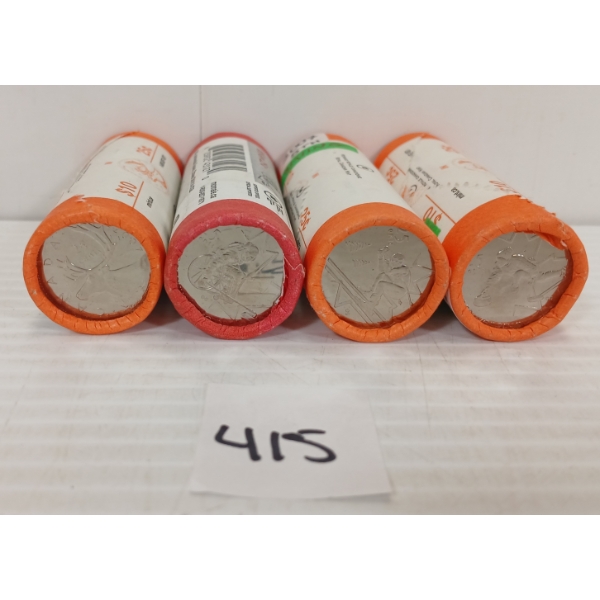 LOT OF 4 - 2007 RCM 25 CENT COIN ROLLS