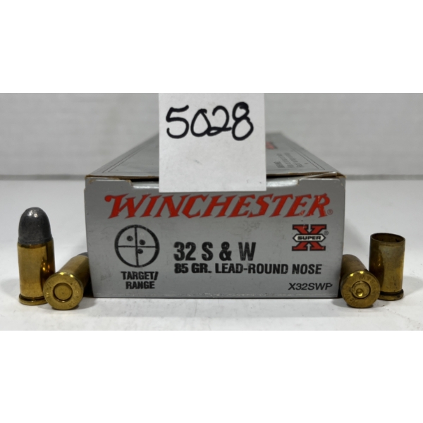 AMMO / BRASS: 50X WINCHESTER .32 S&W - 85 GR - LEAD RN - 40X LIVE & 10X BRASS