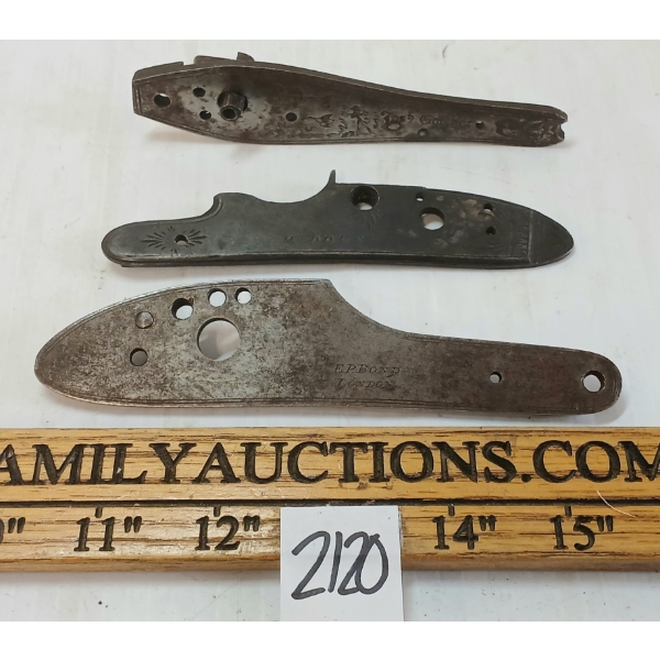 LOT OF 3 - ENGLISH FLINTLOCK & PERCUSSION LOCK PLATES & LOCK