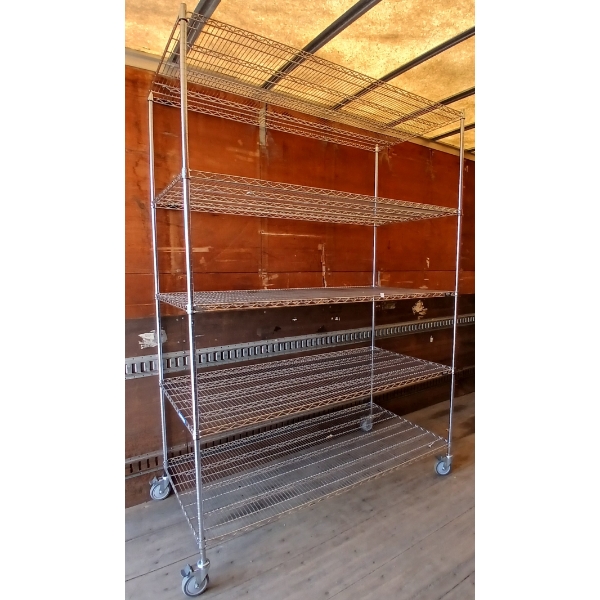 ULINE TIERED METAL ROLLING SHELF 