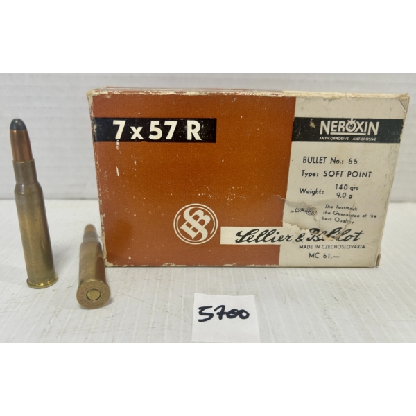AMMO: 20X S&B 7X57 R 140GR. SP