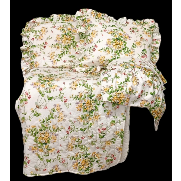 LOT OF 2 - TWIN HEAVY COTTON CHINTZ BEDDING SETS