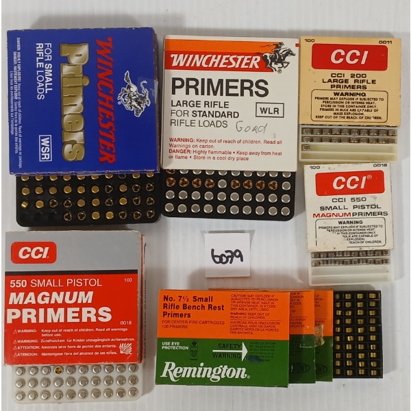 PRIMERS: QTY OF CCI NO. 200 / NO. WLR / NO. 7 1/2 / NO. 550 / WSR PRIMERS