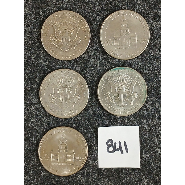 LOT OF 5 - 1972-1971 U.S. HALF DOLLAR COINS 
