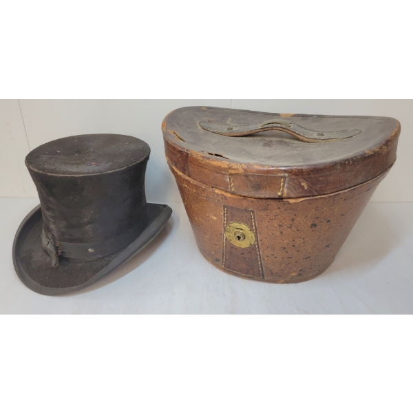 W. & D. DINEEN TOPHAT W/ LEATHER CARRIER