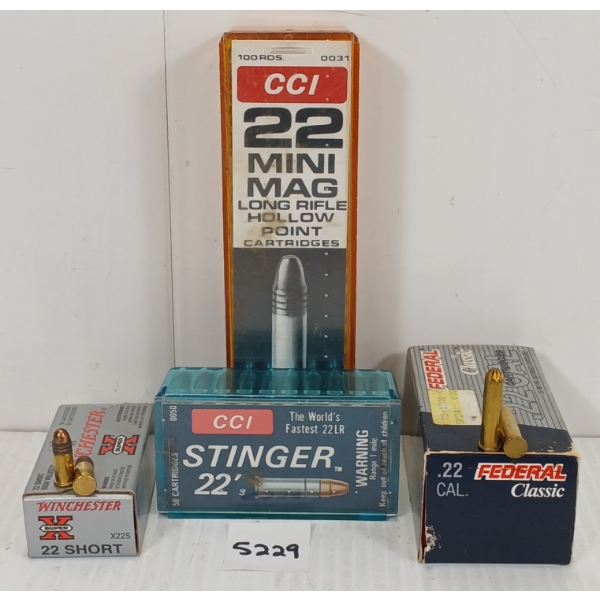 AMMO: APPROX 250X MIXED .22 LR & SHORT 