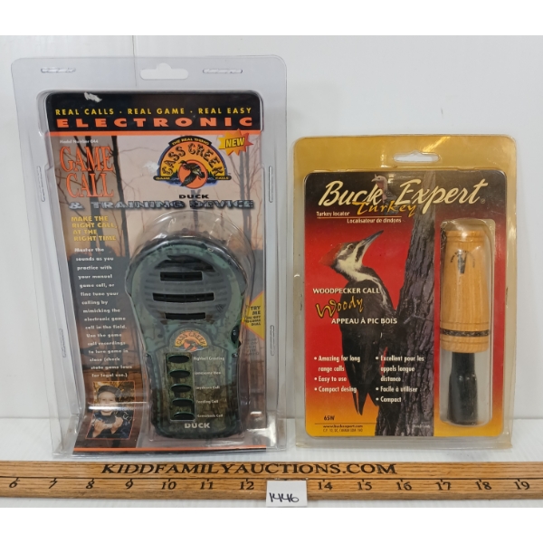 LOT OF 2 - BUCK EXPERT WOODPECKER CALL - CASS CREEK GAME CALL