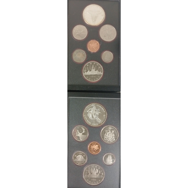 LOT OF 2 - 1982 & 1983 RCM UNCIRCULATED DOUBLE DOLLAR PROOF SETS