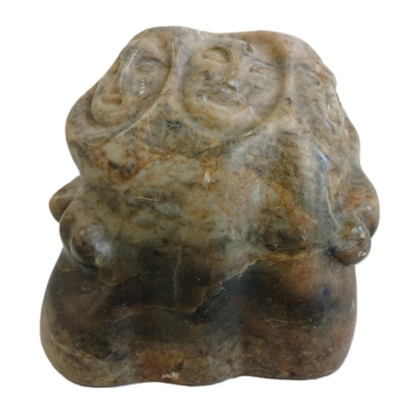 THREE INUKS BY JONASIE FABER (PRS GREENLANDER ARTIST) - STONE