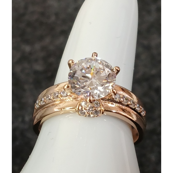 GOLD PLATED SIMULATED DIAMOND RING