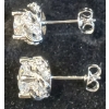 Image 3 : PAIR OF PLATINUM PLATED SIMULATED DIAMOND (CZ) SWIRL HALO STUD EARRINGS