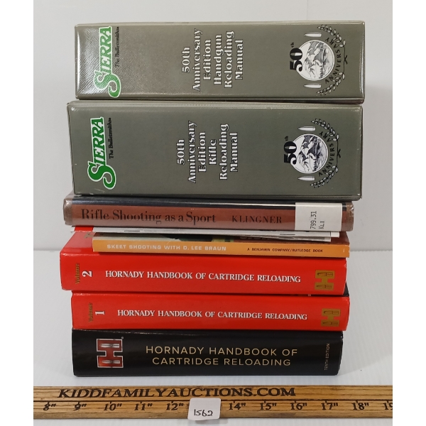 LOT OF 9 - FIREARM PUBLICATIONS - INCL "RIFLE SHOOTING AS A SPORT" "HANDGUN RELOADNG MANUAL" ETC