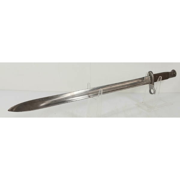 BRITISH PATTERN 1887 MARTINI-HENRY SWORD BAYONET W/ LEATHER SCABBARD