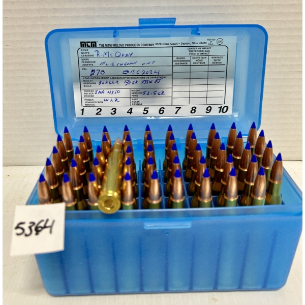 AMMO: 50X .270 WIN 130GR. - RELOADS 