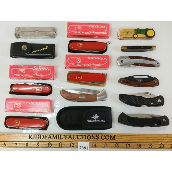 LOT OF 12 - FOLDING KNIVES & POCKET TOOLS 