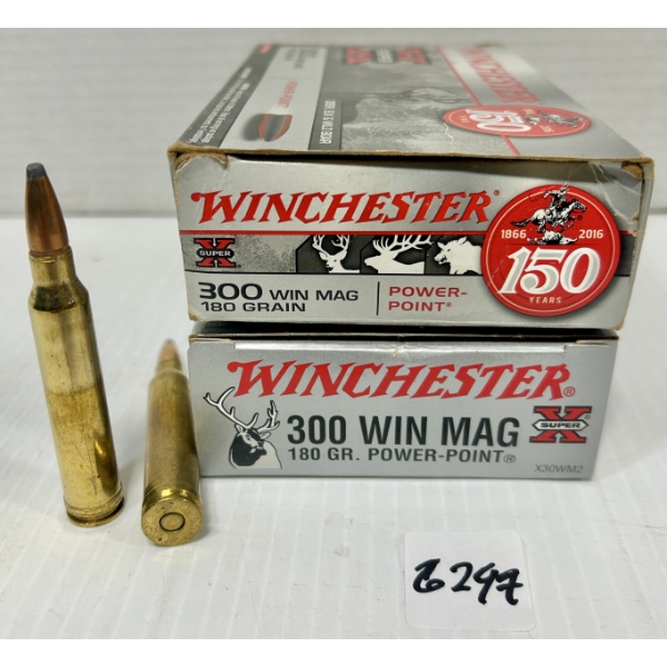 AMMO: 40X WINCHESTER .300 WIN MAG - 180 GR. PP