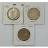 Image 1 : LOT OF 3 - 1958-1960 CDN SILVER HALF DOLLARS