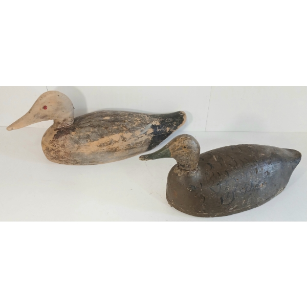 LOT OF 2 - HEN & RED EYED DECOY DUCKS