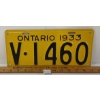 Image 1 : 1933 ONTARIO LICENCE PLATE