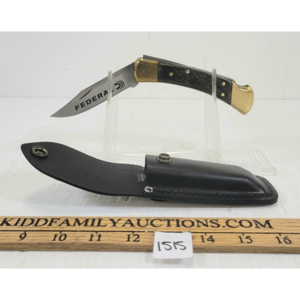 BUCK 110 FEDERAL FOLDING KNIFE W/ SHEATH